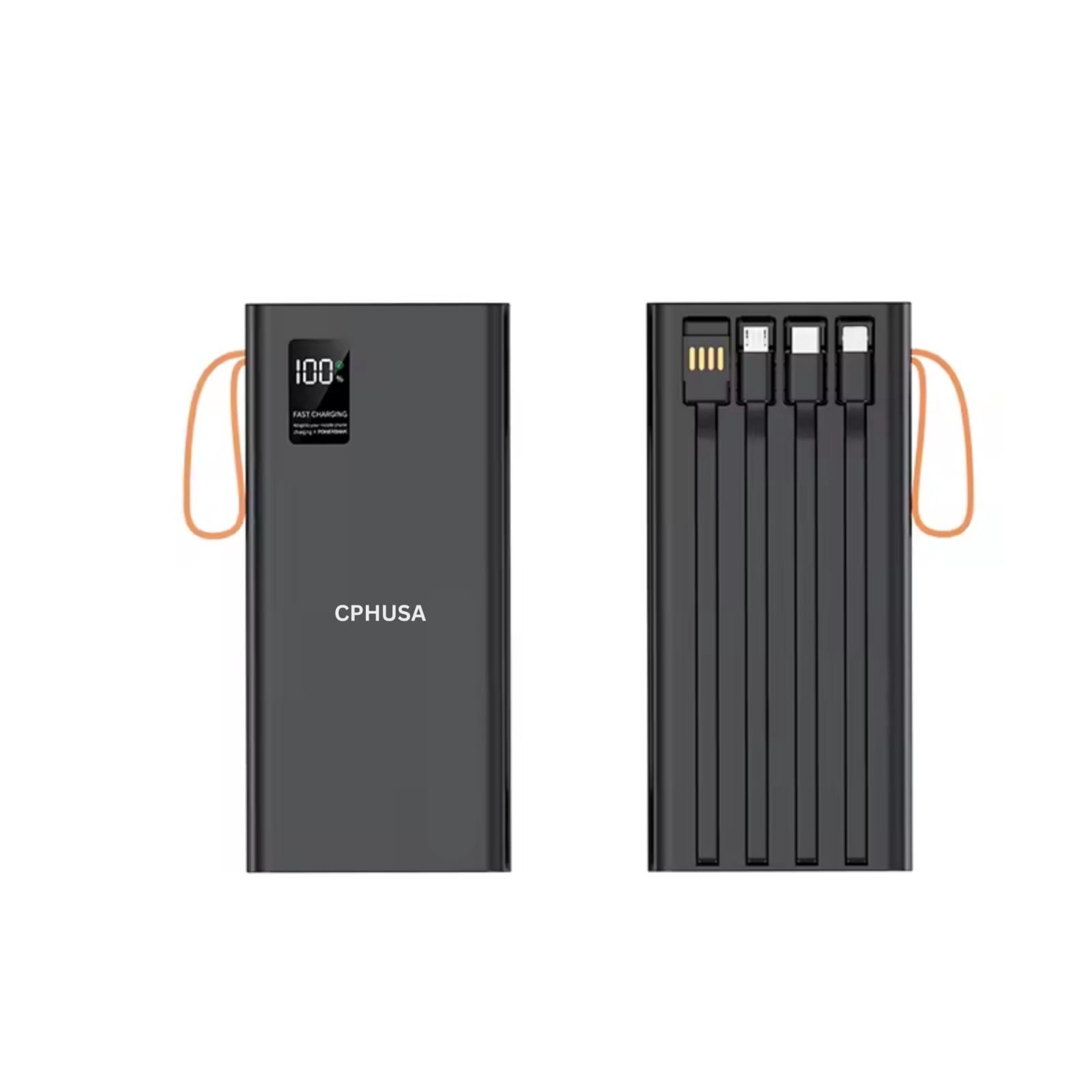 CPHUSA Portable Charger Power Bank 50000mAh, 22.5W Fast Charging External Battery Pack, 4 USB Output High Capacity Battery Bank with LED Digital Display & Cable for iPhone, Samsung & Android (Black)