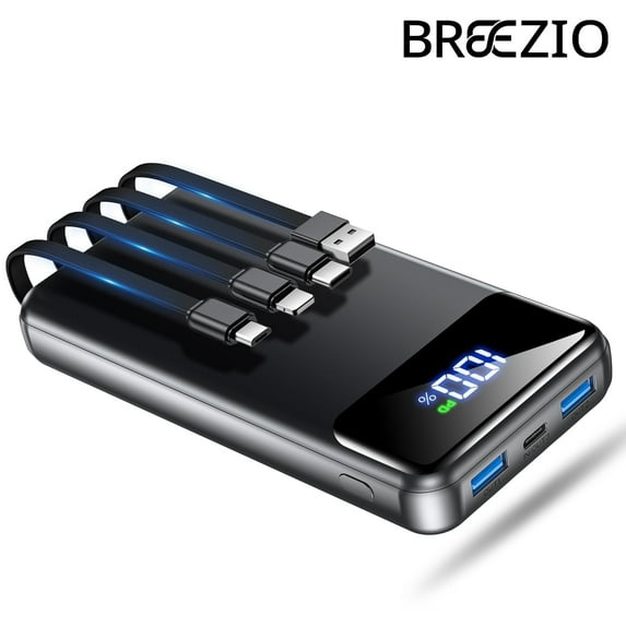 Portable Charger Power Bank 50000mAh Battery Pack, 22.5W Fast Charging PowerBank with Built in Cables,Travel Essential USB-C Portable Phone Charger, Compatible for iPhone Samsung Pixel Android iPad