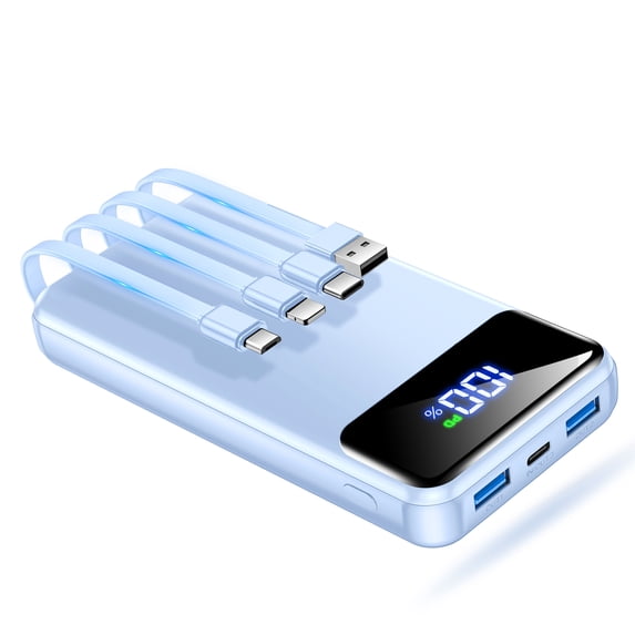 Portable Charger Power Bank 50000mAh Battery Pack, 22.5W Fast Charging PowerBank with Built in Cables,Travel Essential USB-C Portable Phone Charger, Compatible for iPhone Samsung Pixel Android iPad