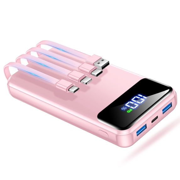 Portable Charger Power Bank 50000mAh Battery Pack, 22.5W Fast Charging PowerBank with Built in Cables,Travel Essential USB-C Portable Phone Charger, Compatible for iPhone Samsung Pixel Android iPad