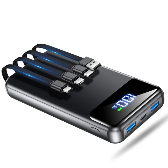 Portable Charger Power Bank 50000mAh Battery Pack, 22.5W Fast Charging PowerBank with Built in Cables,Travel Essential USB-C Portable Phone Charger, Compatible for iPhone Samsung Pixel Android iPad