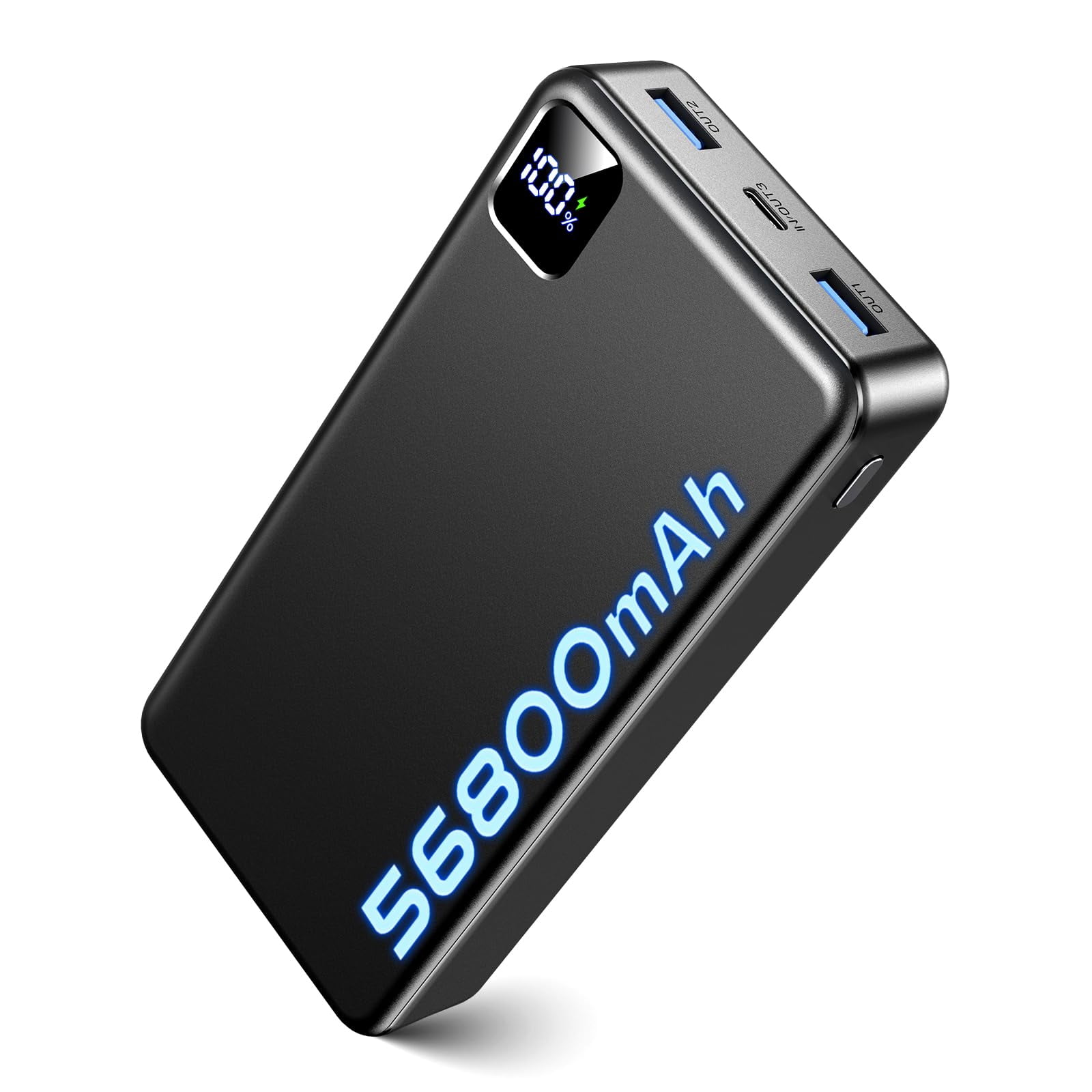 Portable Charger Power Bank, 56800mAh Battery Pack, 22.5W Fast Charging Portable Phone Charger for Camping Travel Essential Compatible with iPhone 17/16/15/14/13 Series, Samsung, Google,iPad-Black