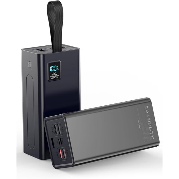 Portable Charger Power Bank, PD 30w & QC 3.0 Fast Charging Battery Pack, 70000mah Powerbank 5 Outputs 2 Inputs Compatible with iPhone 17/16/15/14/13/12 and More