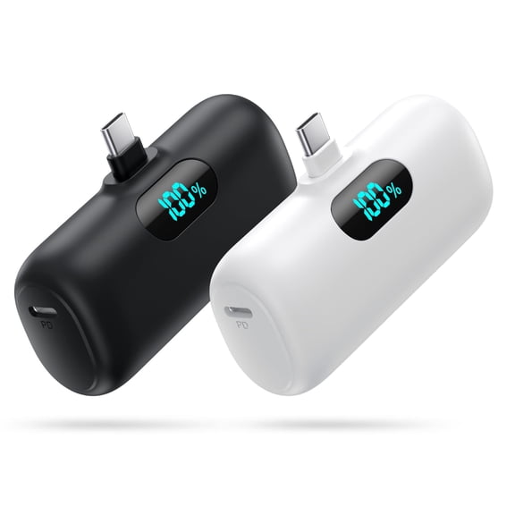 Portable Charger USB C 5000mAh Mini Power Bank 15W PD Fast Charging Battery Pack with LCD Display Compatible