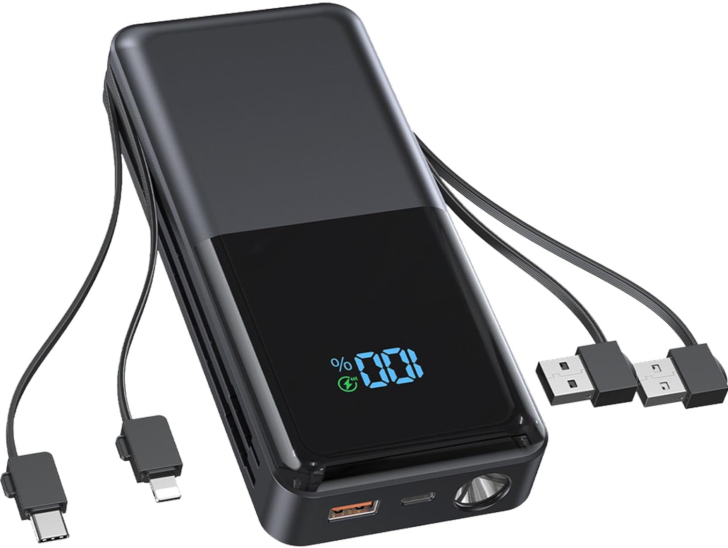 Portable Charger With 2 Built In Cables, 20000Mah Power Bank, 22.5W