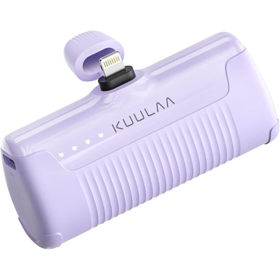 Portable Charger iPhone 4500mAh Mini Power Bank,Cute Battery Pack Backup Charger Travel Compatible with iPhone 14/13/12/11/XS/XR/Airpods (Purple)