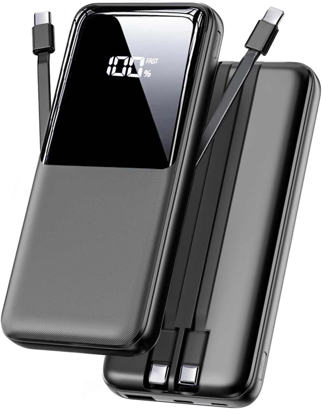 Portable Charger w/ Built-in Cables 15000mAh, Fast Power Bank