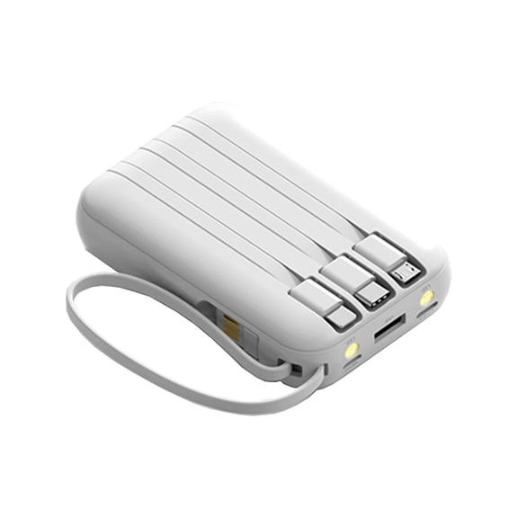 Portable Charger with Built-in Cable, 10000mAh 10W Fast Charging USB C Battery Pack, Cell Phone Power Bank