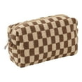 thumbnail image 1 of Portable Checkered Makeup Bag for Travel Toiletry Organizer with Quick Access Design, 6.7x3.5 Inches, 1 of 1