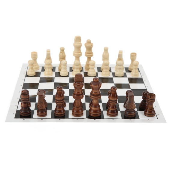 Portable Chess Set with 32 Pieces, Folding Board for Travel Family Fun, Beginner to Pro