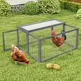 thumbnail image 1 of Portable Chicken Run Chicken Coop, Folding Rabbit Hutch Wooden Chicken Cages for Outside with Top and Side Opening Doors, Indoor Outdoor Run for Rabbit, Duck, Chick, 1 of 11