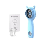 Portable Childrens Microscope 500X Magnification Educational Toy with 2.0 IPS Screen, 8 LED Lights, Handheld for Kids Learning & Outdoor Exploration Pink/Purple