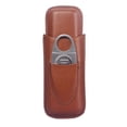 thumbnail image 1 of Portable Cigar Case Two Pack Additional Cigar Cutter Gift Box Travel Humidor Kit Use. (Brown), 1 of 6