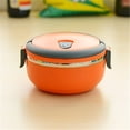 thumbnail image 1 of Portable Circular Lunch Box - Stainless Steel Insulated Fresh-keeping Bento Box For Daily Use(Orange), 1 of 6