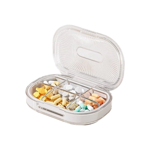 Portable Clear 6 Slot Medicine Organizers Leak Proof Covers Design Safe PC Materials For Travel Essential