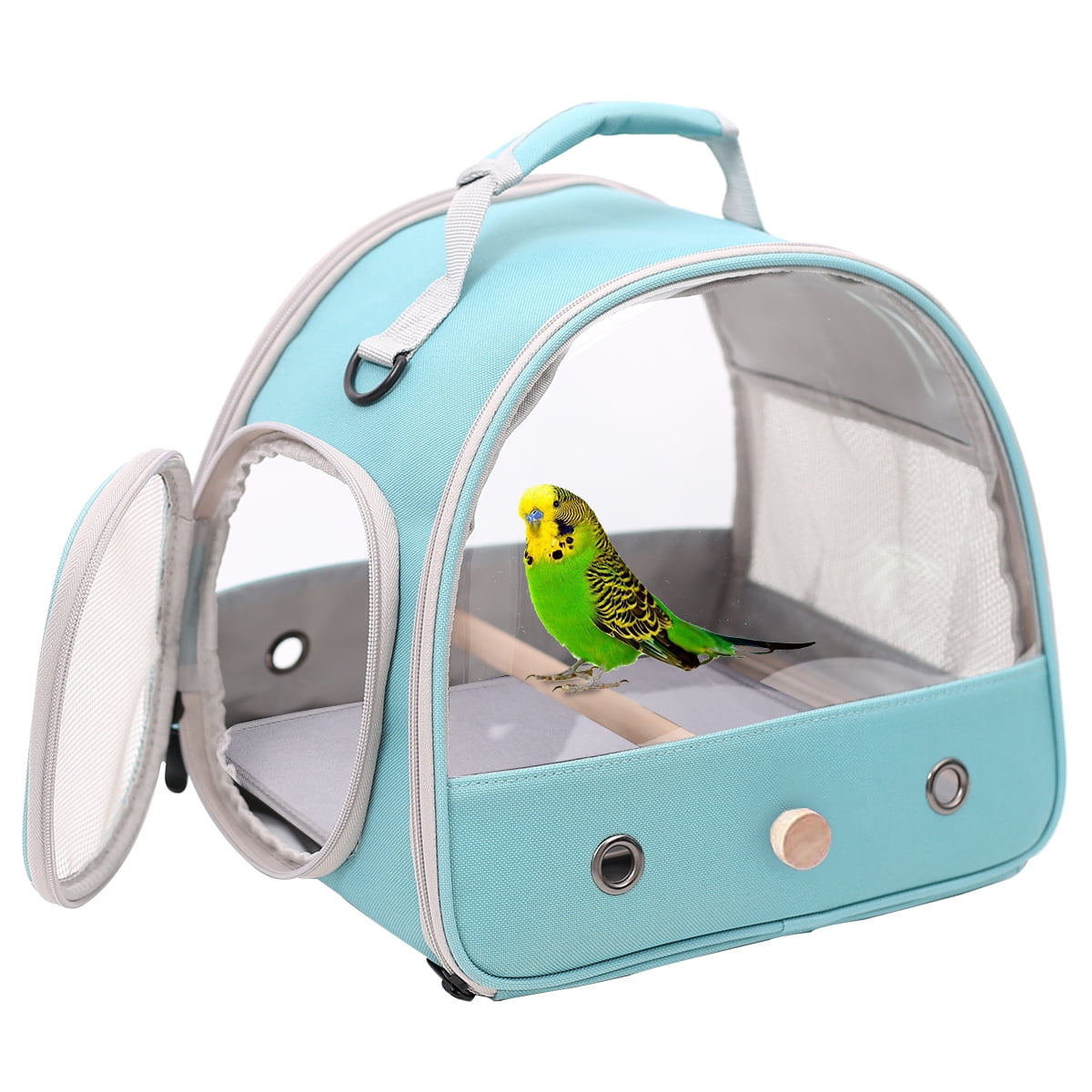 Halinfer Small Parrot Parakeet Portable Bird Backpack Carrier Clear Bubble Window Travel Case with Tray and Perch Walmart