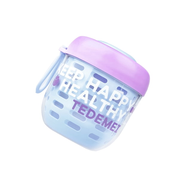 Portable Clear Fruit Salad Breakfast Cup with Drain Basket Transparency Food Storage Container With PP Fork