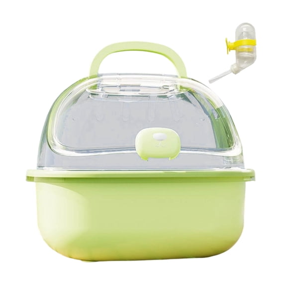 Portable Clear Hamster Carrier Cage with Water Bottle Breathable Hamster Travel Carrier Guinea Pig Small Animal Carry Case for Mice Hedgehog 7.8x7x6.3Inch