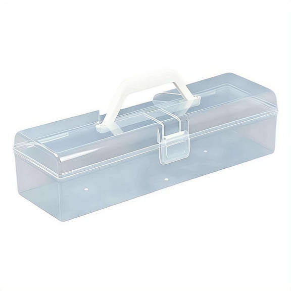 Portable Clear Handheld Storage Box Multi-Purpose Art Tool Case for Student Calligraphy Brushes and Painting Supplies