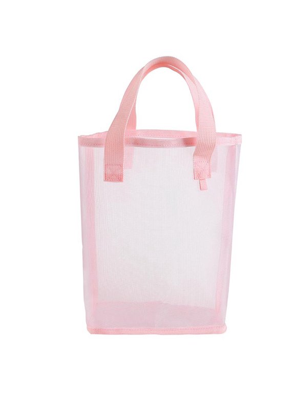 Portable Clear-Mesh Beach & Pool Tote Bag Foldable Lightweight Design Tote Bags Sand-Resistant Tote Bag
