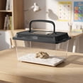 thumbnail image 1 of Portable Clear Plastic Terrarium Small Animal Fish Reptile Carrier Habitat Ventilated Lid Desk Countertop Travel Cage Lightweight Temporary Home, 1 of 8