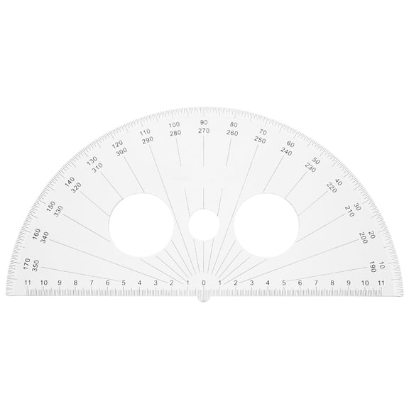 Portable Clear Protractor with 180 Degree Measuring Range for Students