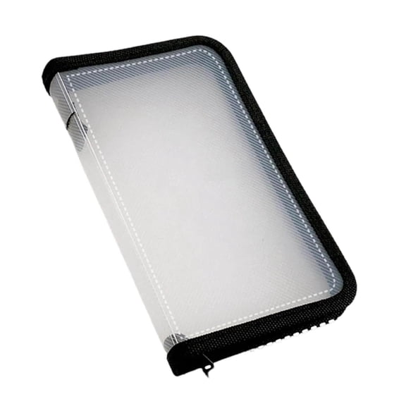 Portable Clear Zip File Bag Transparent Textured Storage Pouch Receipt Document Organizer 1 Pack