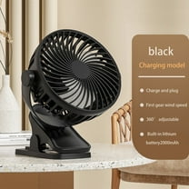 Portable Clip on Fan Battery Operated, Small Powerful 3 Speed Quiet 360° Rotate, USB Rechargeable Mini Personal Cooling Fan for Home Office Bedroom Dorm Camping -Black