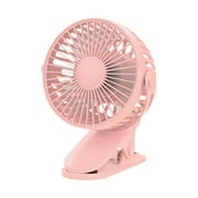 Portable Clip on Fan, Clip Stroller Fan, USB Rechargeable Personal Mini 360° Rotate Cooling Table Fan for Home Office Car Seat Crib Stroller Camping, Pink