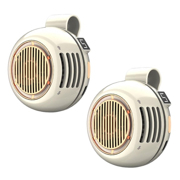 Portable Clip On Fan Rechargeable,2026 Upgraded Portable Silent Mini Bladeless Electric Fan with Adjustable 5-Speed,Digital Display,1000mAh Wearable Clip On Whirlwind Fan for Shirt & Waist (White*2)
