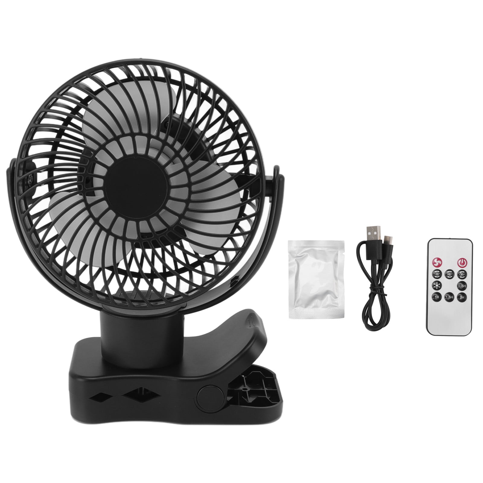 Portable Clip On Fan 4000mah Rechargeable Desktop Fan with LED Light