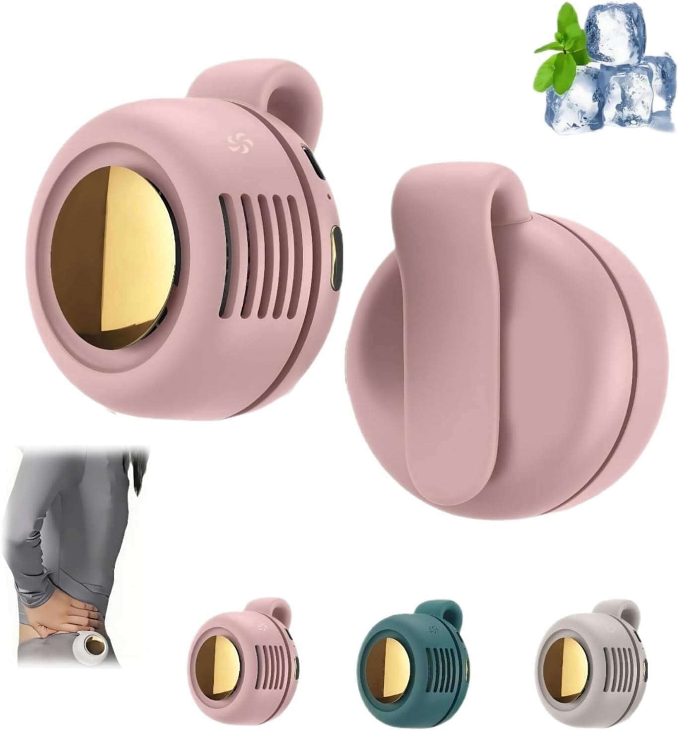 Portable Clip-On Fan with Bladeless Design – 3 Speeds & Quiet Operation, Wearable Clip for Shirt or Waist, USB Rechargeable with Night Light – Ideal for Travel, Office, and Outdoor Use