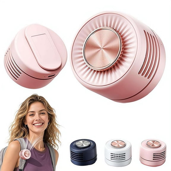 Portable Clip-On Fan, Mini Bladeless Electric Fan for Shirt & Waist, Adjustable 3-Speed Suspended Whirlwind Fans Silent Personal Fans for Outdoor Office Travel Accessories & Gift