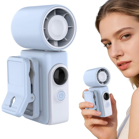 Portable Clip-On Mini Fan, Hands-Free, Turbo Personal Handheld Fans Rechargeable W/ 4 Wind & LED Display, Pocket Size Summer Cooling Essentials for Travel/Eye Lash/Beach/Concert, Gifts for Women