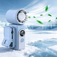 thumbnail image 1 of Portable Clip-On Mini Fan - Rechargeable Hands-Free Fan with 4 Adjustable Speeds, 13500RPM Motor, Smart LED Display, 360° Rotation, Ideal for Travel, Outdoor Activities, and Indoor Use,Blue, 1 of 5