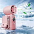 thumbnail image 1 of Portable Clip-On Mini Fan - Rechargeable Hands-Free Fan with 4 Adjustable Speeds, 13500RPM Motor, Smart LED Display, 360° Rotation, Ideal for Travel, Outdoor Activities, and Indoor Use,Pink, 1 of 5