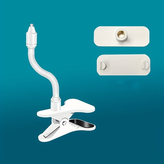 Portable Clip-On No-Drill Mini Camera Mount Adjustable Swivel Arm, Easy Installation, for Dual-Clip Camera Mounts