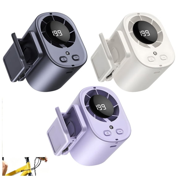 Portable Clip-On Stroller Fan with Ice-Cooling, 1500mAh Battery Operated Personal Fan, Ultra-Quiet, LED Display, Lightweight for Bike, Desk, Travel, 3-Piece Set