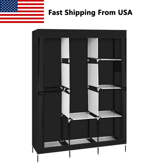 Portable Closet 71" Portable Wardrobe Clothes Storage Organizer Closet with Non-Woven Fabric Quick and Easy to Assemble
