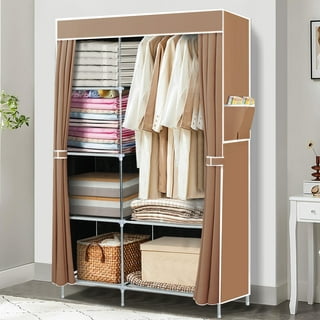 Portable Closet, 57 inch Closet Organizer with 16mm Iron Pipe