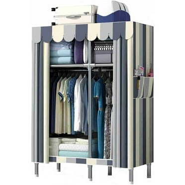 76" Portable Wardrobe Closet - 3 Hanging Rods & 6 Shelves For Bedroom Storage
