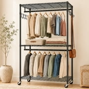 TINANA Portable Closet, Freestanding Closet Organizer, Clothes Rack with Shelves, Hanging Rods, Storage Organizer, for Cloakroom, Bedroom