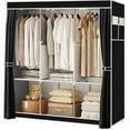 thumbnail image 1 of Portable Closet, Large Portable Wardrobe Closet Storage with 3 Hanging Rods,6 Storage Shelves for Clothes Storage Organizer,Black, 1 of 11