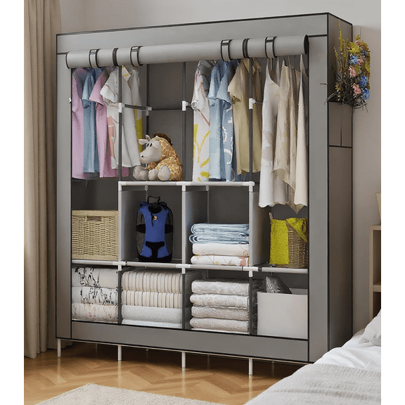 Portable Closet Large Wardrobe Closet Clothes Organizer Storage Shelves 66x67x18