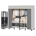 Mobile Foldable Storage Racks Heavy Duty Portable Closet Wardrobe with Cover, Foldable Garment Rack ...