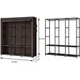 thumbnail image 1 of Portable Closet Wardrobe Storage Organizer Metal Hanging  Non-Woven Fabric 50 Inch Coffee, 1 of 5