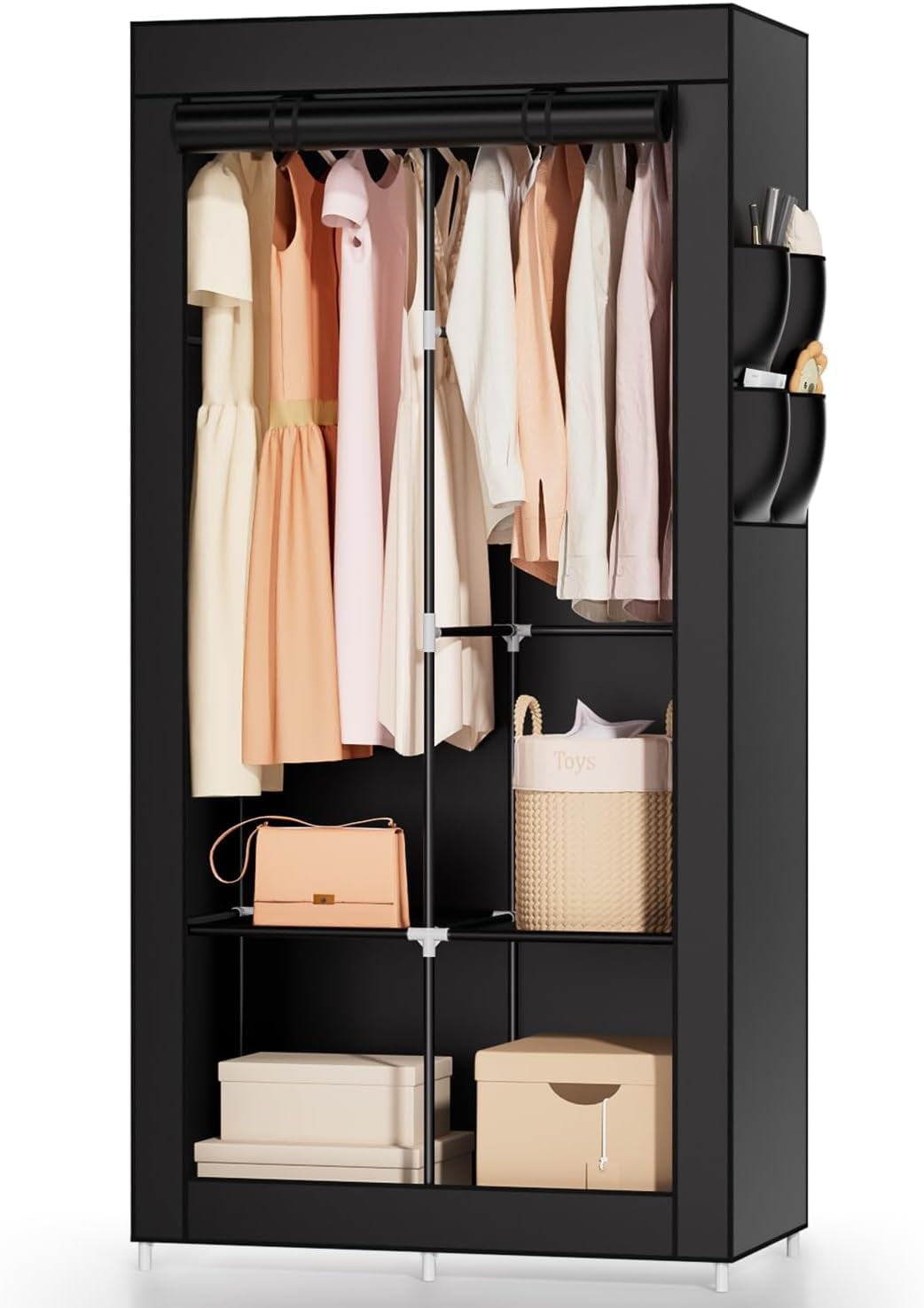 Portable Closets for Hanging Clothes, Portable Small Wardrobe Closet ...