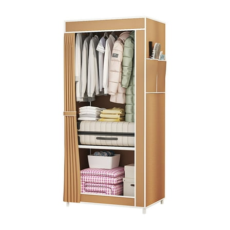 Portable Cloth Closet Organizer, Foldable Bedroom Storage Wardrobe for Clothes and Shoes