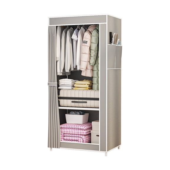 Portable Cloth Closet Organizer, Foldable Bedroom Storage Wardrobe for Clothes and Shoes