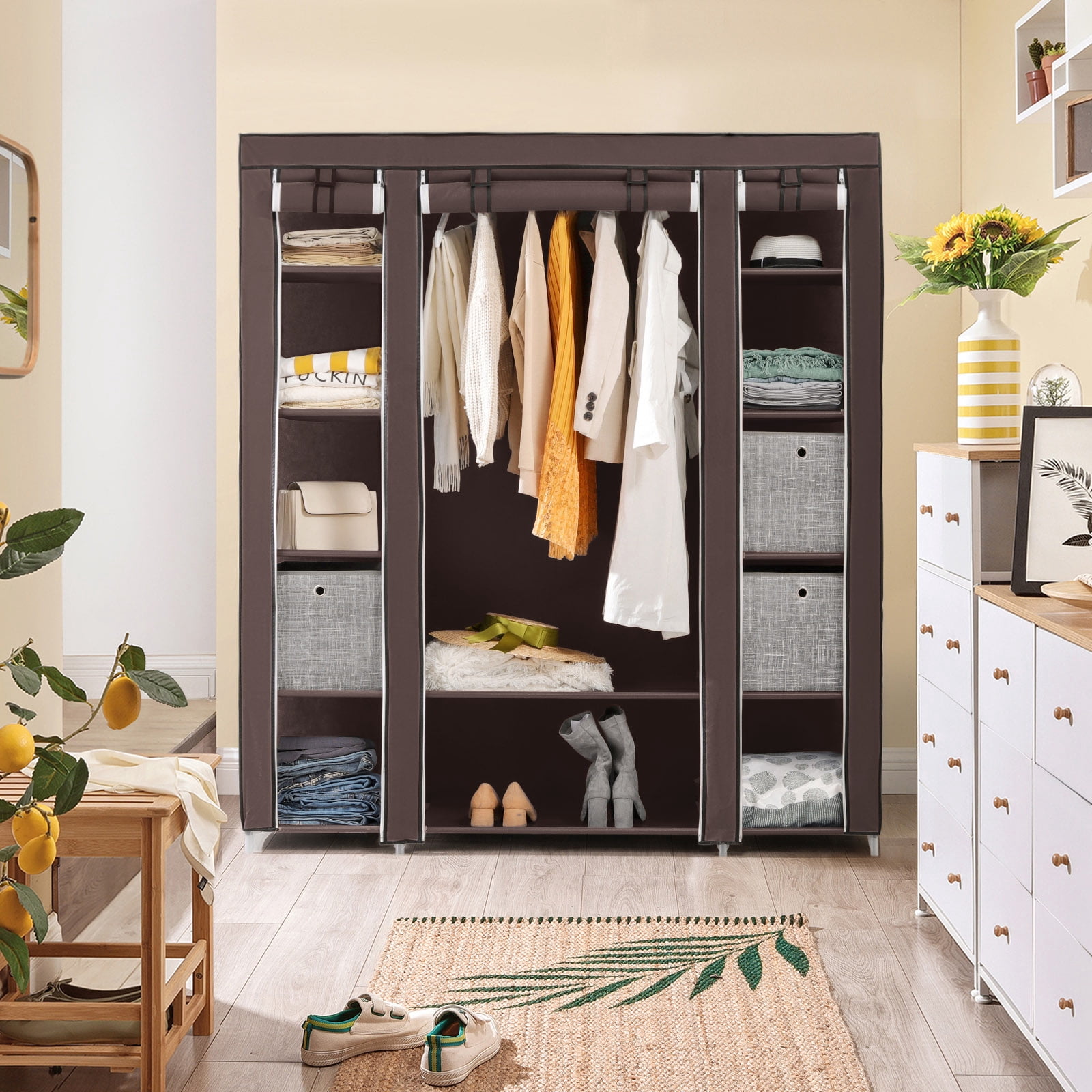 Portable Clothes Closet Non-Woven Fabric Wardrobe Storage Organizer